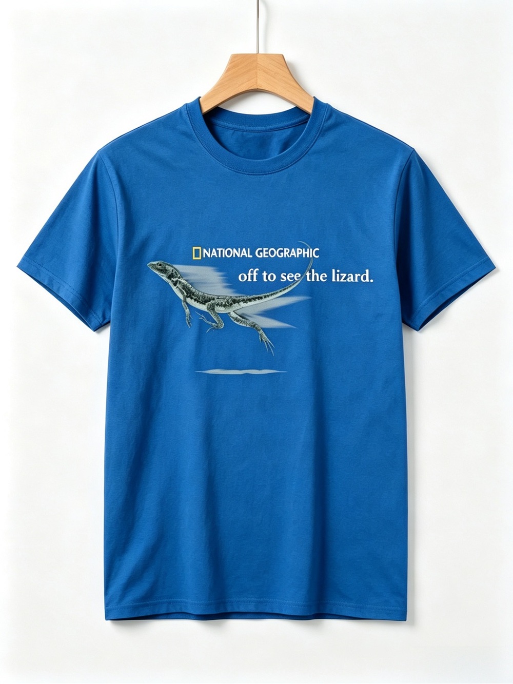 National Geographic Blue 'Off to See the Lizard' Short Sleeve T-shirt Unisex